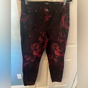 Red and Black Floral Jeans - Never Worn!